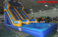 El Mejor Lona inflable azul del PVC del tobogán acuático 0.55m m para el parque de atracciones RQL-00303 para la venta