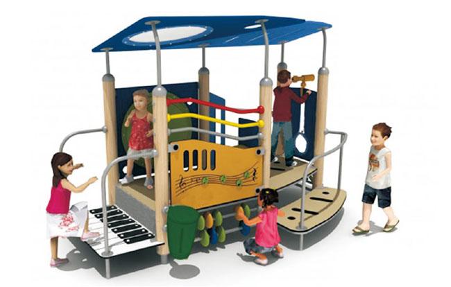 El ISO GS probó los juguetes de los niños del patio de la fábrica con diseño del telescopio del piano